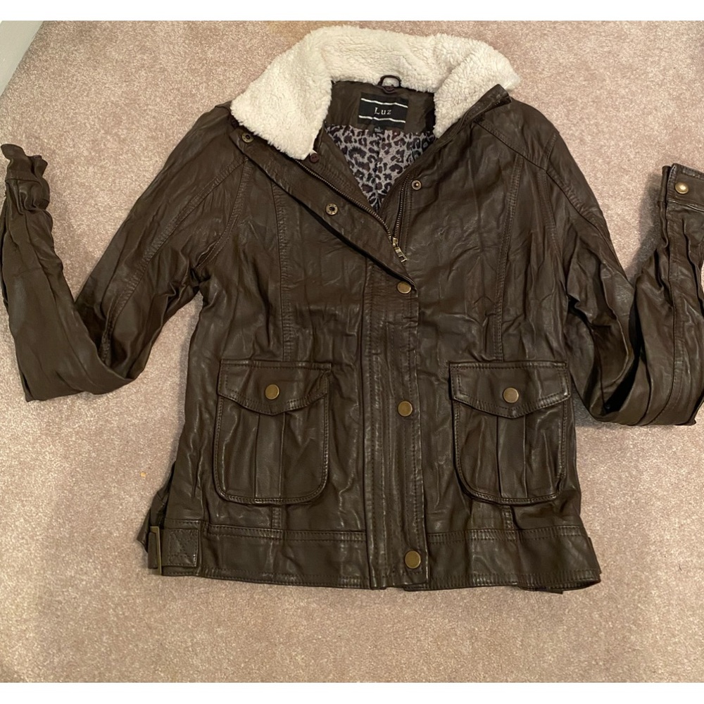 Brown leather jacket